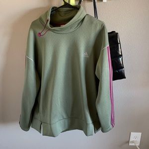 Army green adidas pullover